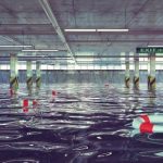 Tell-tale signs of water leaks in an underground carpark