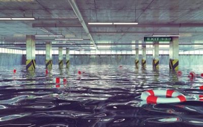 Tell-tale signs of water leaks in an underground carpark