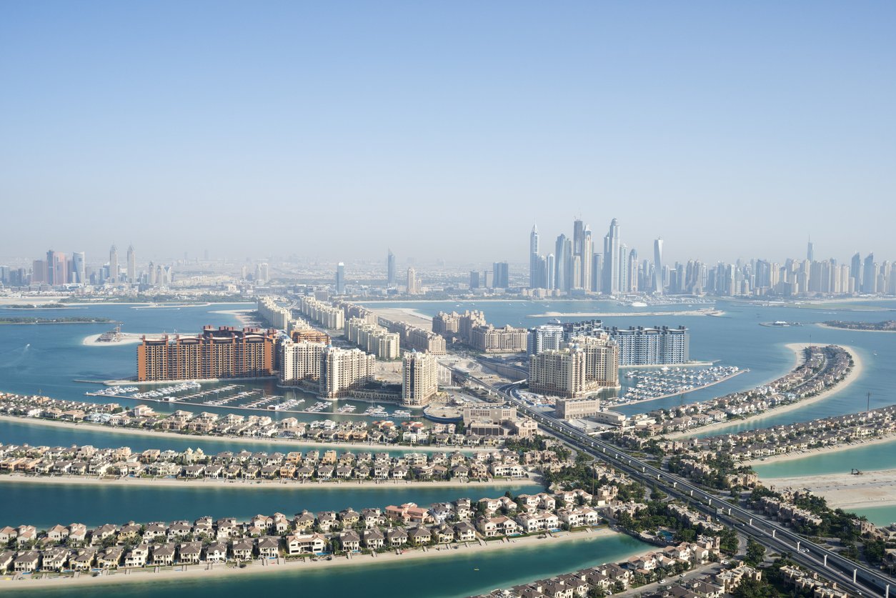Aerial view of Palm Jumeirah Dubai