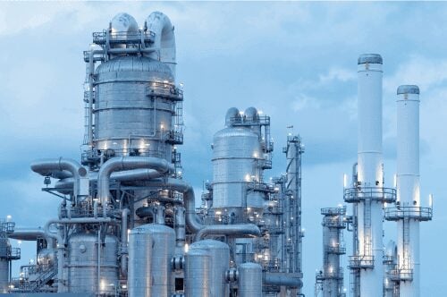 Molecular sieve tower in a petrochemical factory