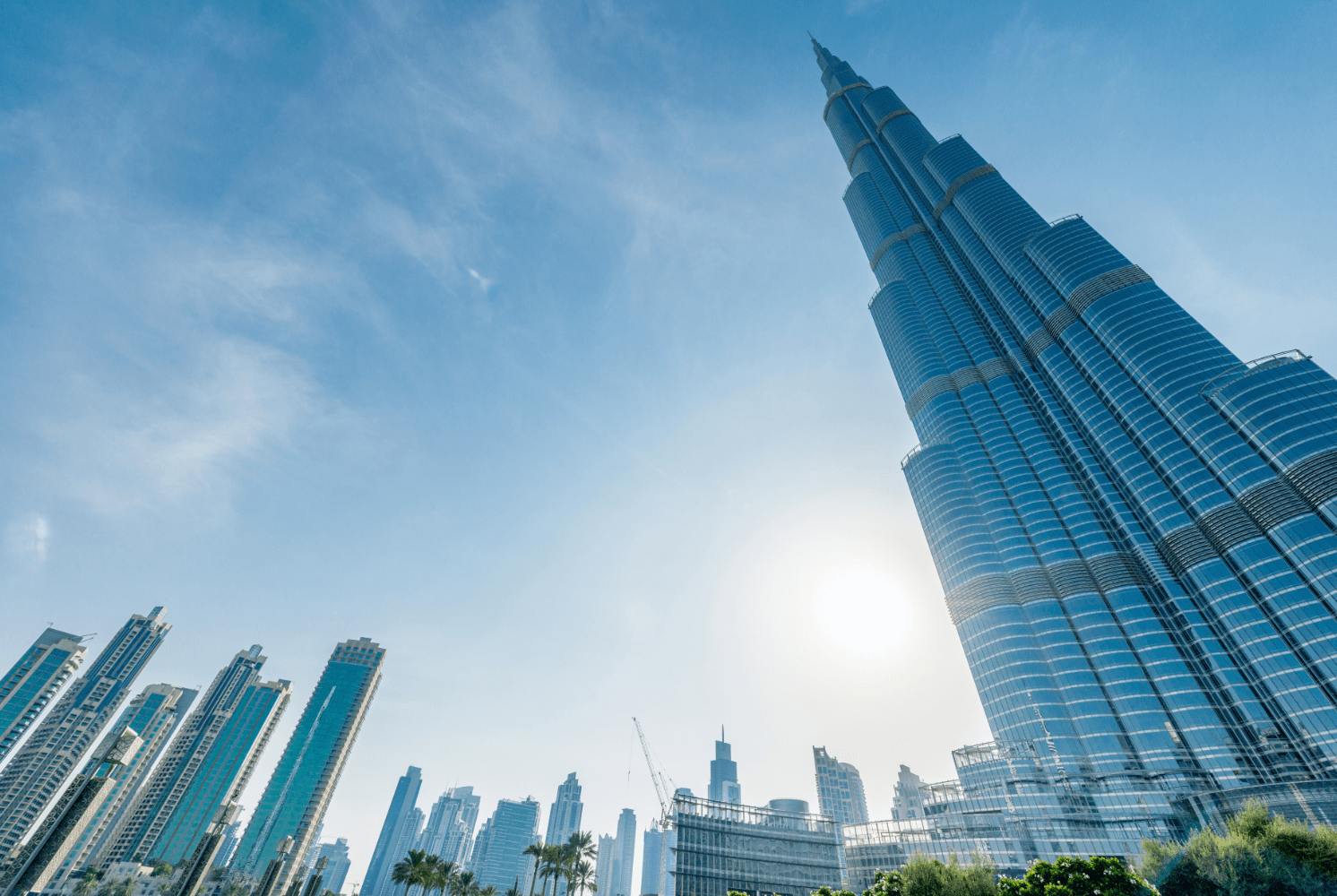 View of Burj Khalifa and downtown towers illustrating commercial leak detection services