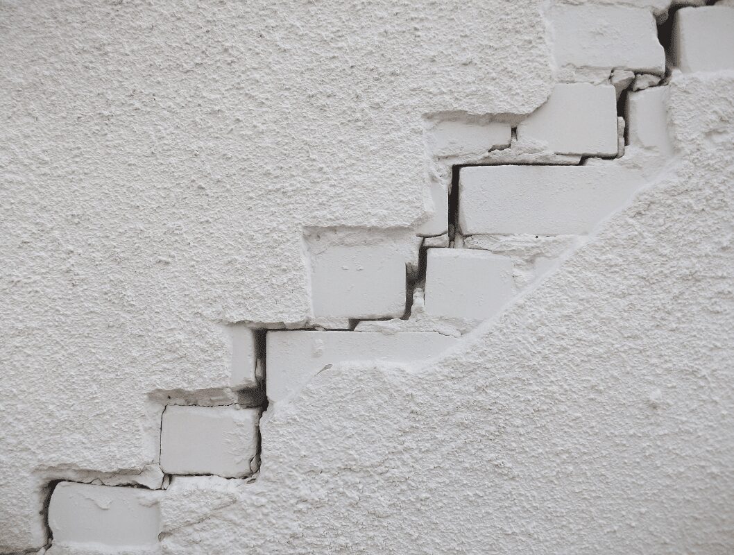 Building foundation cracks caused by water damage