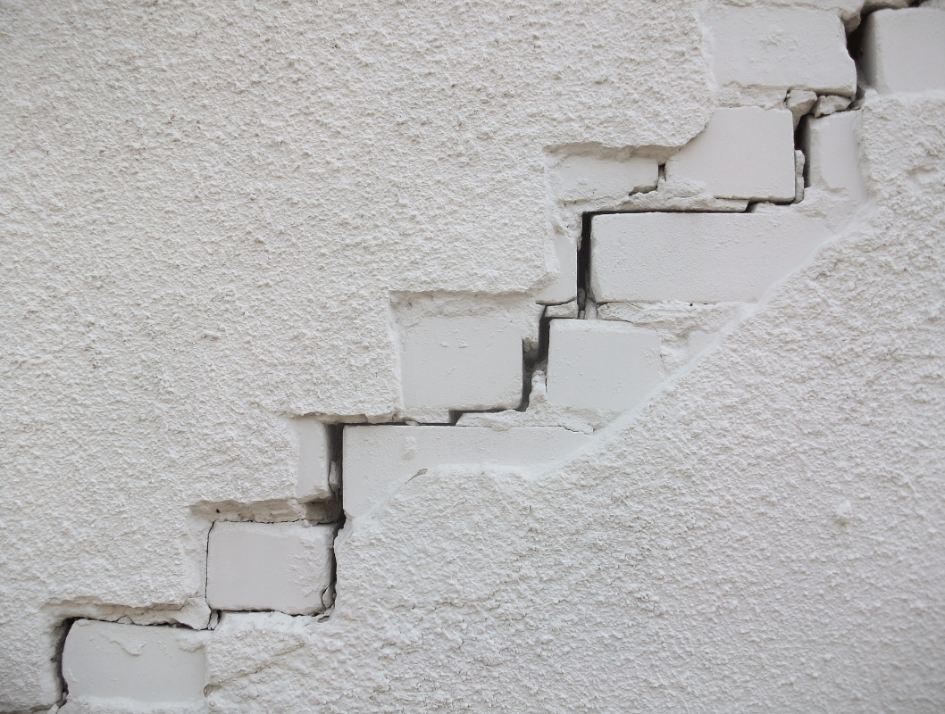 Building foundation cracks caused by water damage