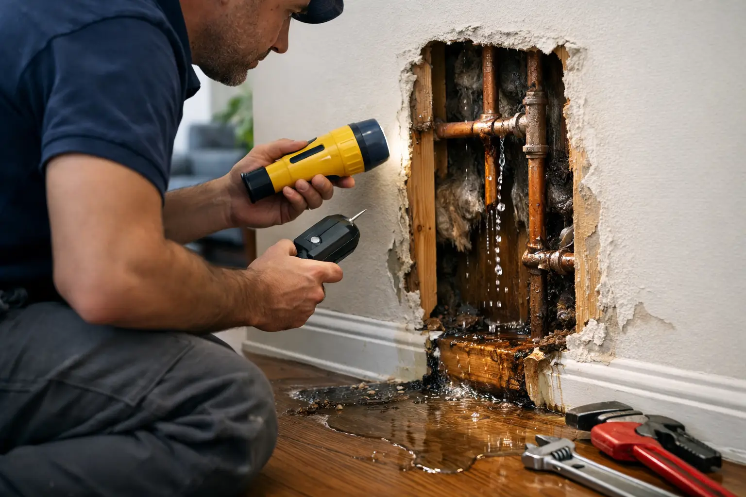 How to Find Hidden Pipe Leak Indoors How to Find Hidden Pipe Leak Indoors